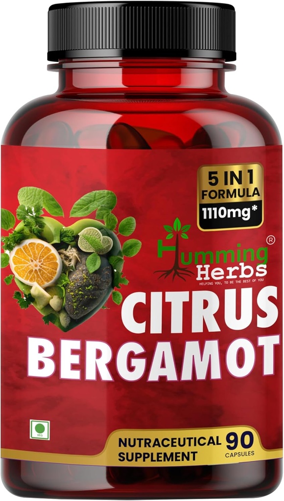 Humming Herbs Bergamot Citrus 1110mg s črno čokolado Berry, Niacin, Olive Leaf in Black Pepper Extract 90 kapsul