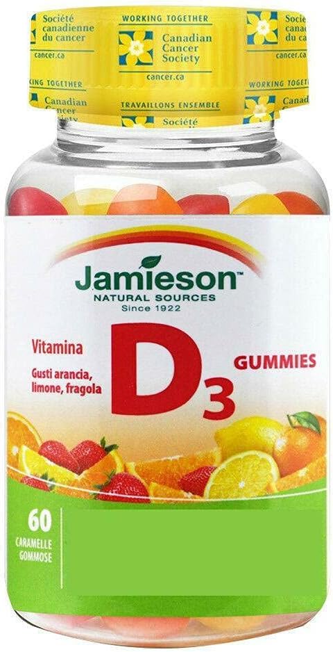 Jamieson vitamin D Gummies 1000 IE - oransje, jordbær, sitron, 60s