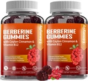Integratore di Berberina con Ceylon Cinnamon - Zucchero di Berberina Organica Gratuita 1500mg Gummies per Uomini e Donne - Supporto per Immune e Metabolismo ed Energia