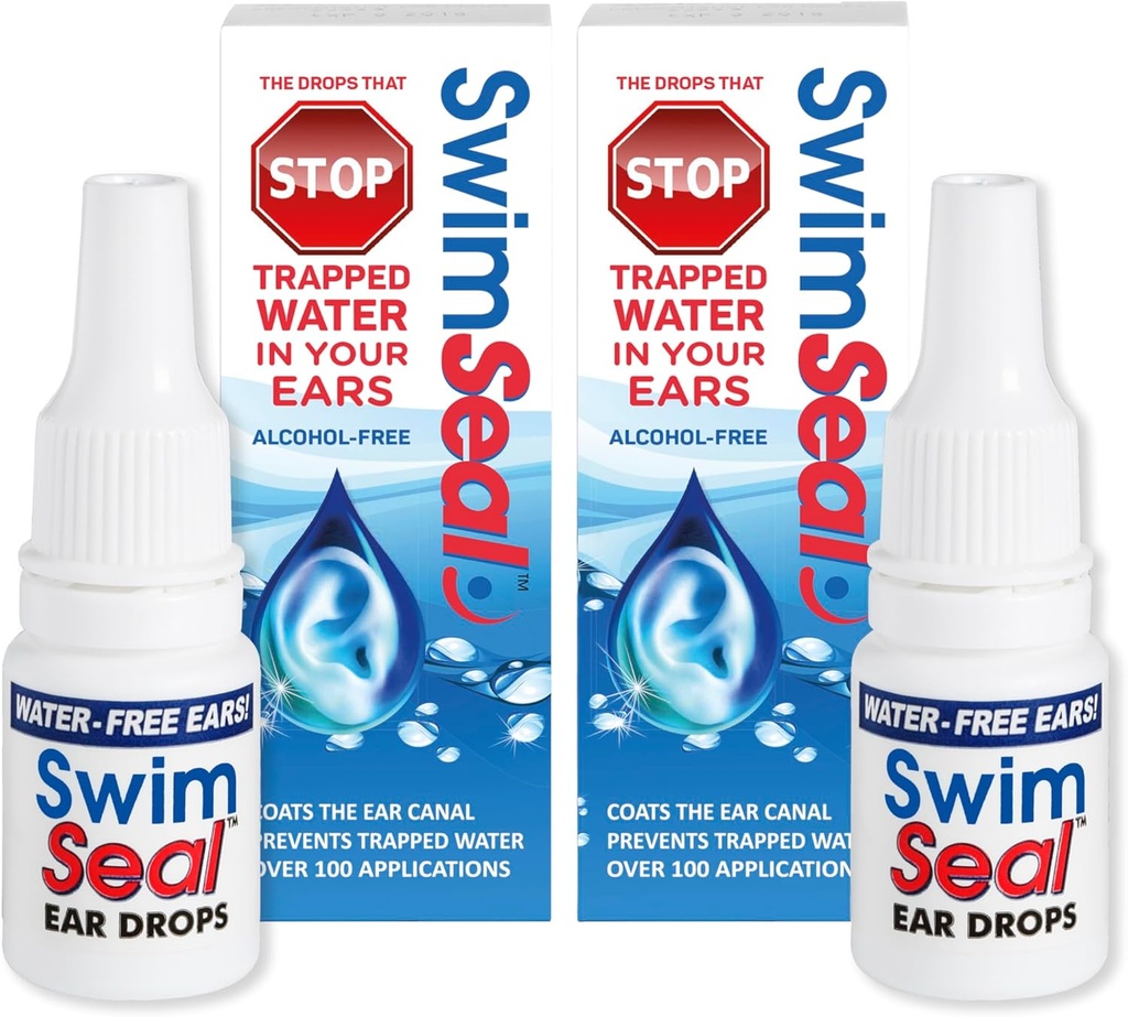 SwimSealTM Twin-Pack 모든 천연 Swimmer의 Ear Drops for Daily Use Rather Than Alcohol Drops 또는 Earplugs. 모든 연령대의 모든 물 노출에 대한 당신의 귀에 대한 해결책.