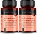 pureclinica Inflammease Ultra Complete (Resveratrol, Ginger, ALA, Spirulina, Curcumin- 5 Suplimente într-un singur) 1305mg x 180 comprimate - 2 flacoane de 90 comprimate - 6 luni de aprovizionare!