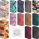 180 Pcs Flexible Fabric Adhesive Obvazy Bulk Assiled Obvazy Květinové Dýchatelné Fabric Strip s Non Stick Pad, Flexible Protection Wound Care for Women Cut Scraps First Aid, 12 Styles