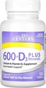 21 Century Calcium 600 Plus D Plus Mineralai Caplets, 120Count (27498)