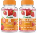 Lifeable B Complex + Kolagen & Witamina C, Gummies Bundle - Great Desting, Suplement witaminy, Gluten Free, GMO Free, Gummy do żucia