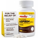 TIME-Cap-Labs 300 Count Regular Strength Aspirin 325mg for Adults - Compared to Bayer - Coated Regular Strength Aspirin Tablets - Pain Reliever for Minor Aches and Pains