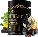 Shilajit Gummies for menn kvinner: ren Himalayan Organic Shilajit med Ashwagandha 85+ Trace Minerals & Fulvic Acid Individuelt omgitt for energi hjerne immunitetsstøtte Ingen sukker 40 serveringer