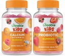 Gyvybingas kalcis su vitaminu D Kids + Probiotinis 2 Billion KSV Vaikai, Gummies Bundle - Didysis degustacija, Vitaminas priedas, Gluten Free, GMO Free, Chewable Gummy