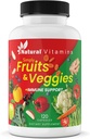 Fruit & Veggies Suplemento cápsulas - High-Potency Daily Wellness - embalado con vitaminas esenciais, antioxidantes e minerais - soporta nutrición equilibrada e saúde óptima (Red & Green)