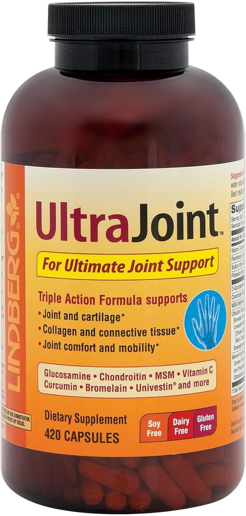 Supplément Ultra Joint de 420 Capsules de Formule Triple d'Action De Non OGM, sans gluten de Lindberg