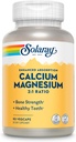 Suplemen Perempuan dan Pria Kalsium SOLARAY Calcium Magnesium, Suplemen Magnesium & Kalsium, 2: 1 Rasio, Kesehatan Tulang & Kekuatan, Vegan, Absorpsi Tinggi, Jaminan 60 Hari, 22 Servis VevCaps