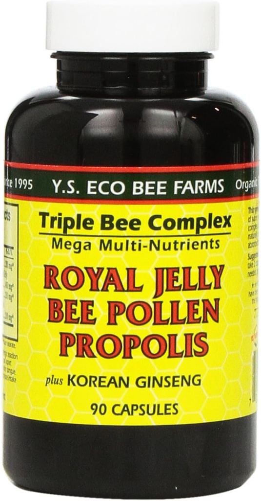 YS Organic Farms: Royal Jelly Bee Pollen Propolis w / Ginseng 90 rk