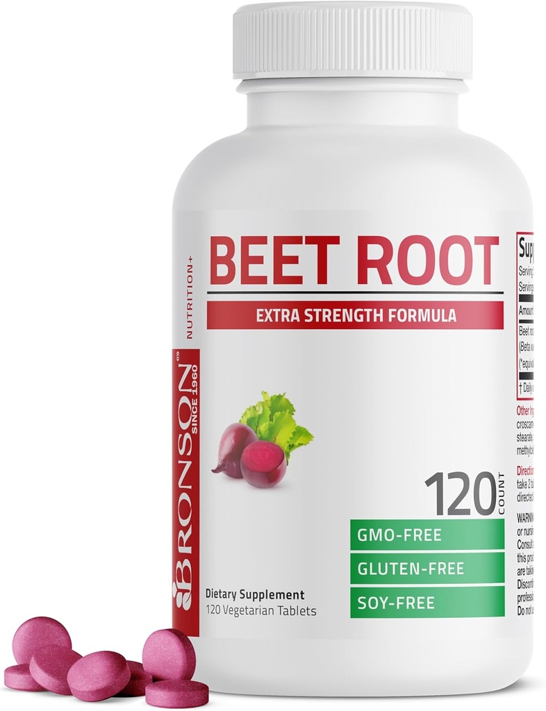 Bronson Beet Root Extra Strength, Non-GMO, 120 Tablets Vegetarian
