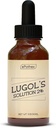 Lugol 's Solution 2% 1oz szklana butelka kroplomierzem. Zawiera jodek potasu i jod, 30 ml