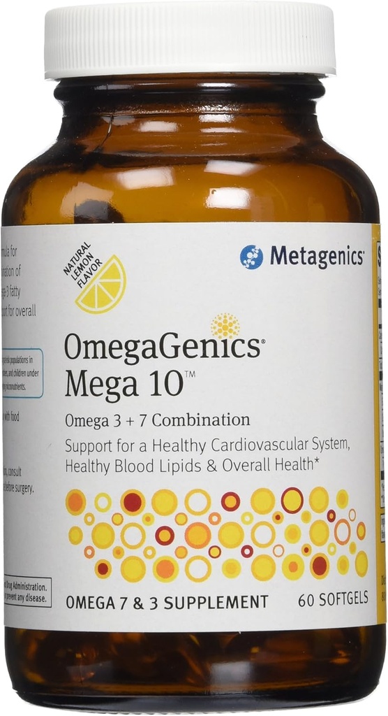 Metagenik - OmegaGenics Mega 10 Omega 7 + 3 Kombinasi - 60 Softgels- 2 Pack