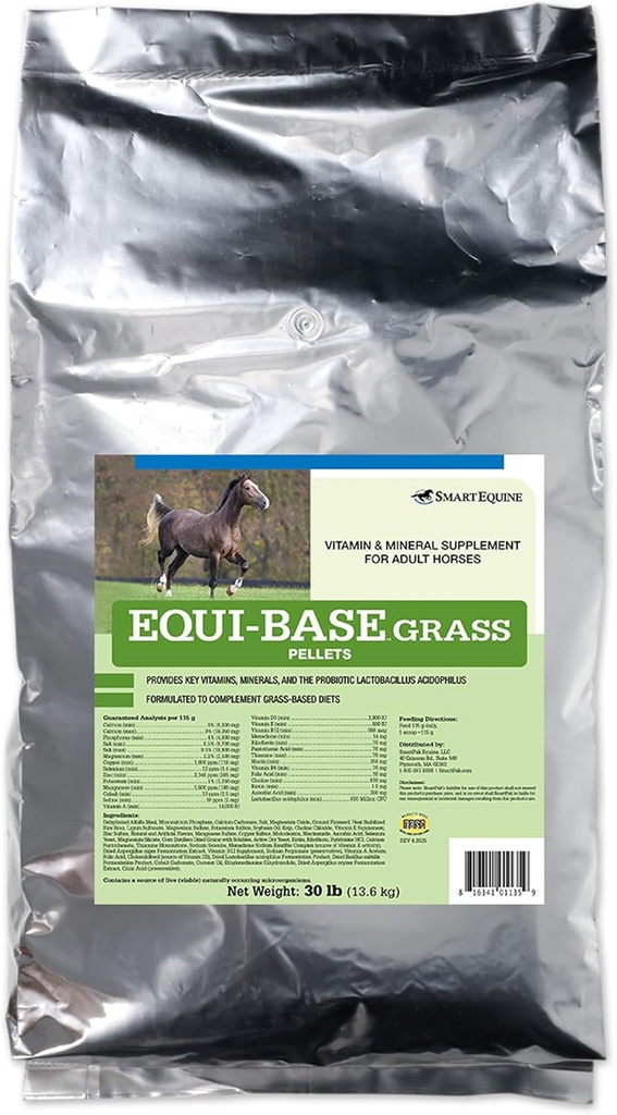SmartEquine EquiBase Grass Pellets Avanced 124; Horse Vitamins & Minerals Supplement, Forage Balancer Avances