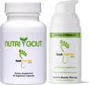 NutriGout Uric Acid Papildinājums un Extra Strength locītavu Discomfort Relief Topical Cream