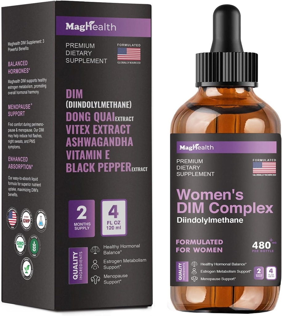 DIM supplement | with Ashwagandha, Dong Quai, Vitex Extracts, 200mg Diindolylmethane - رصيد هرمونات، ملحقات مينوبوز - دعم مضادات الأكسدة - النساء والرجال