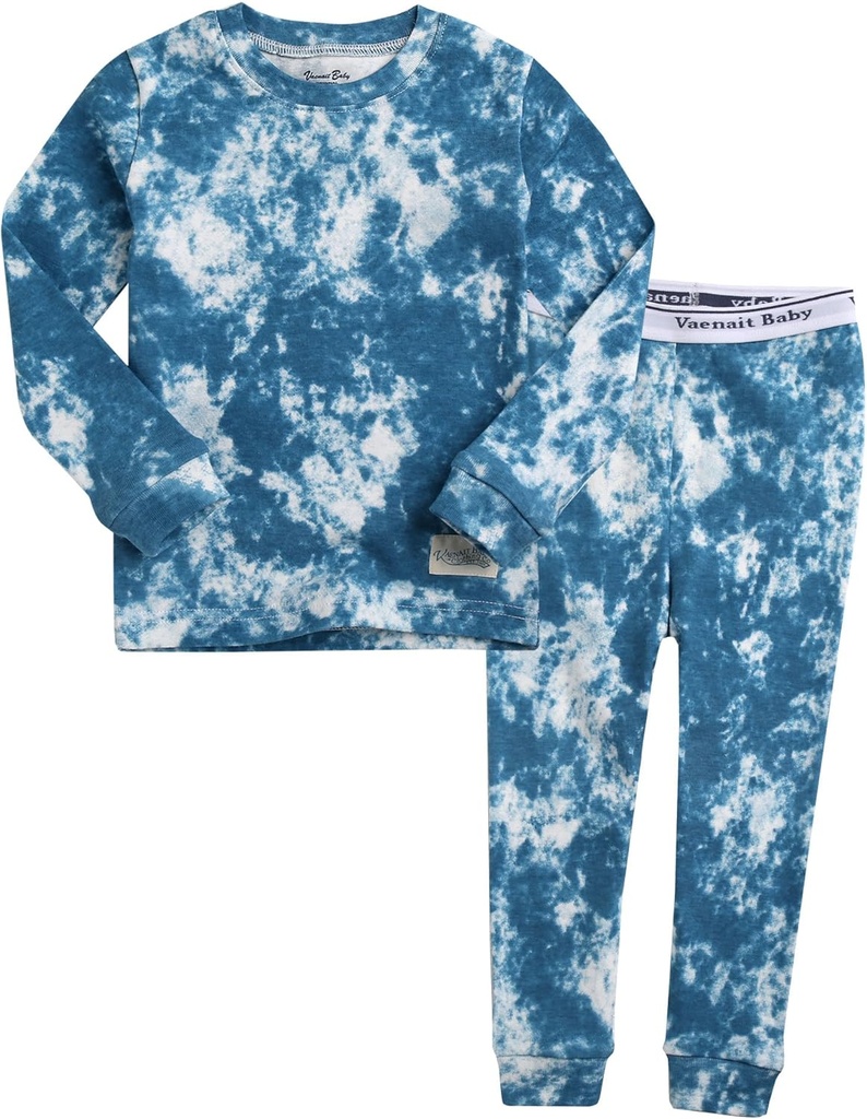 VAENAIT BABY 12M- 12Y Toddler Vaikai Berniukai Mergaitės 100% Medvilnė Marbling Tiedye Sung Fit Sleepwear Pajamas 2vnt Pjs rinkinys