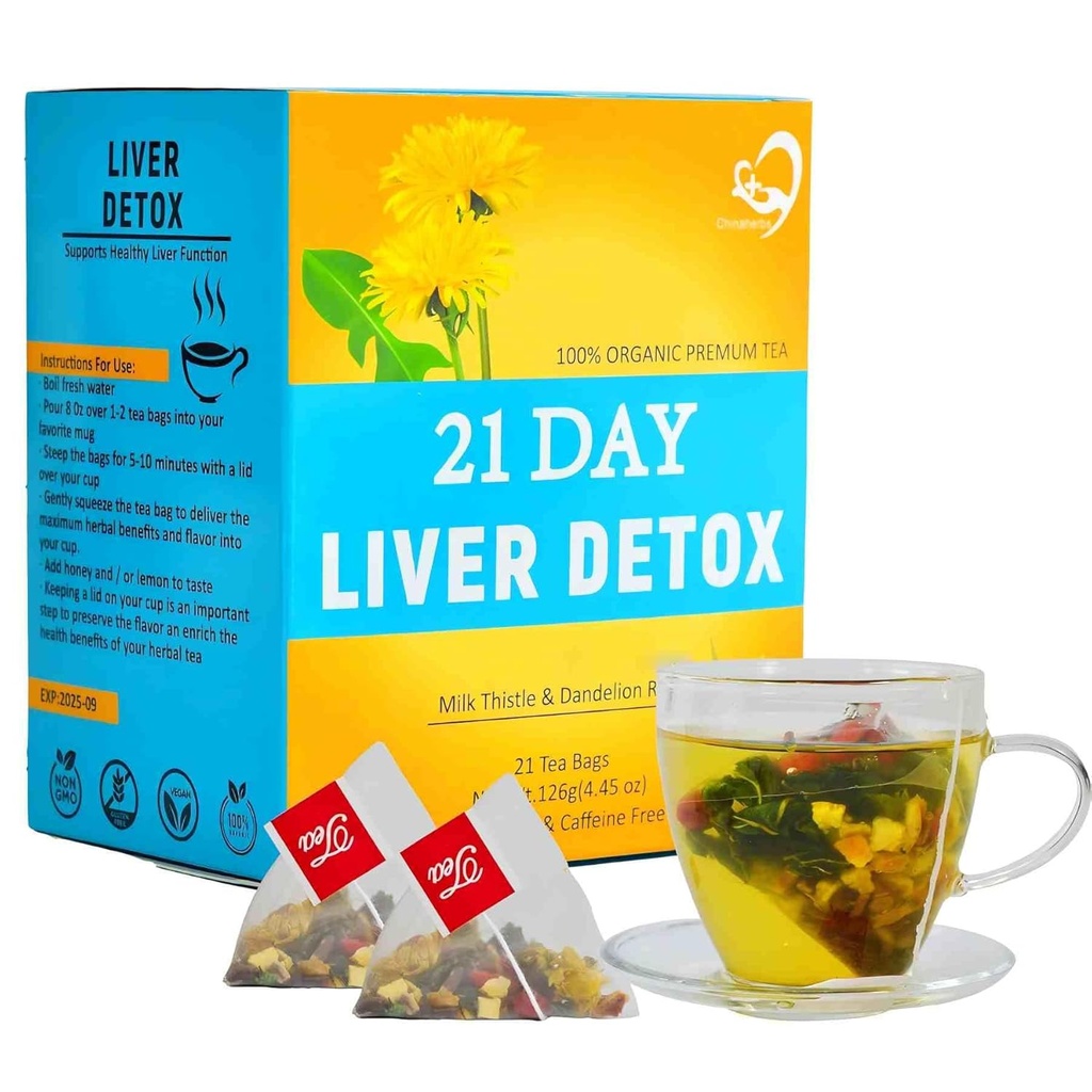 Aromlife 21 Hari Milk Thistle Liver Detox Tea, untuk Liver Cleanse dan Due Dukungan, Milk Thistle Tea dengan susu Konten Tinggi Susu Thistle Detox of Milk Thistle Seed dan Licorice Root