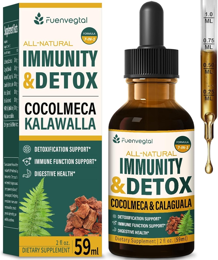 Cocolmeca Bark Immuniteetti & Detox Drop, Herbal Extract Polypodium Leucotomos Sarsaparilla Milk Thistle Supplement Support Detoxification, Immunomy System, Dgestive Health. 2oz