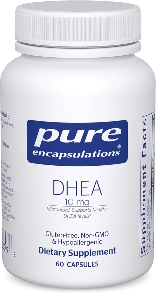 순수한 캡슐에 넣기 DHEA 10 mg - 면역 지원, Metabolism & 호르몬 균형을 위한 Adrenal 보충교재 - Micronized DHEA로 - 60의 캡슐