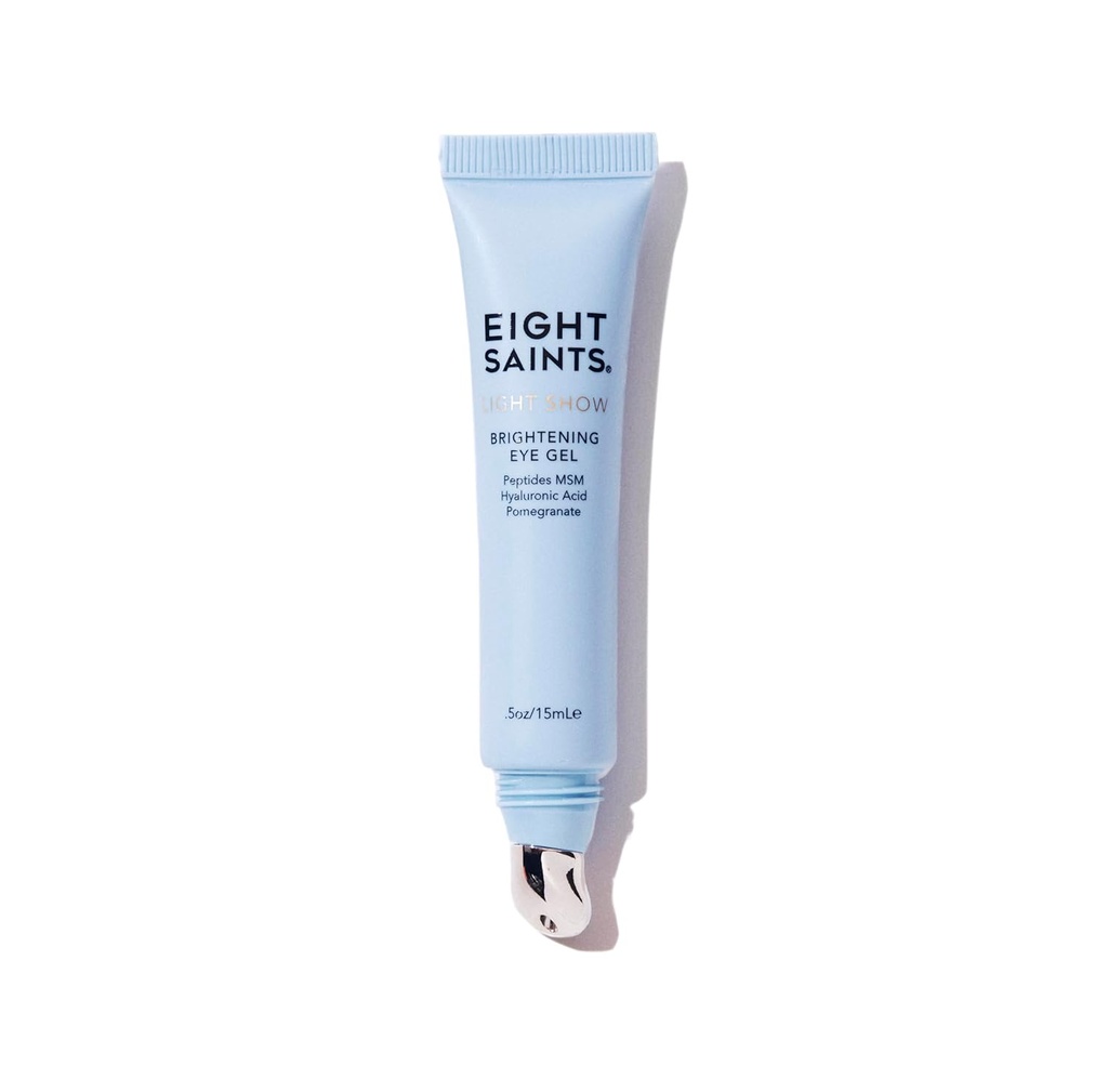 Zortzi santuren argia begi- Gel distiratsua, begi-hazkuntzaren aurkako gela naturala eta organikoa Puffiness, Wrinkles eta Calms Under Eye Skin murrizteko, 0.5 Ounces