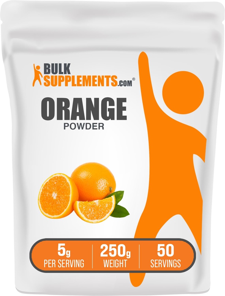 BulkSupplements.com Orange Powder - Orange Fruit Powder, Toitainerikas Maitse - Gluteenivaba, 5 g per Serving, 250 g (8,8 oz) (pakk 1)