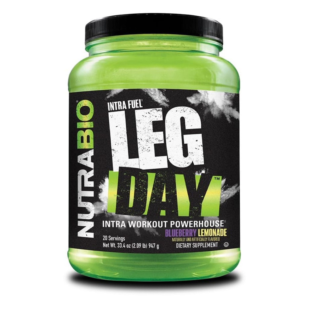 NutraBio Leg Day Intra Workout Powder – Advanced Carb Supplement with Cluster Dextrin & Electrolytes – Carb Powder with EAAs/BCAAs – Cyclic Dextrin for Performance – Blueberry Lemonade, 20 Servings