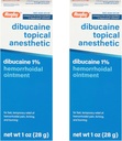 Rugby Dibucaine Topical Anestetic 1% Heemperhoid Oestil- Suin Relief Cream for Itching and Burning, Hemorhoid Treatment, Anti Itch Cream 1 Oz (2 Pack)
