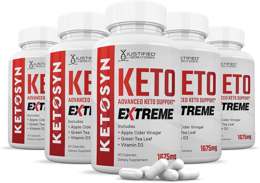 (5 paquets) Ketosyn Keto Oper extrem Pills 1675 MGK Keto Implementació de la combinació alternativa a l' ACV Gustia de l' ACV amb Apple Cider Vinegar Extra Petroli d' Olive Powder Green Teaf 300 Fales