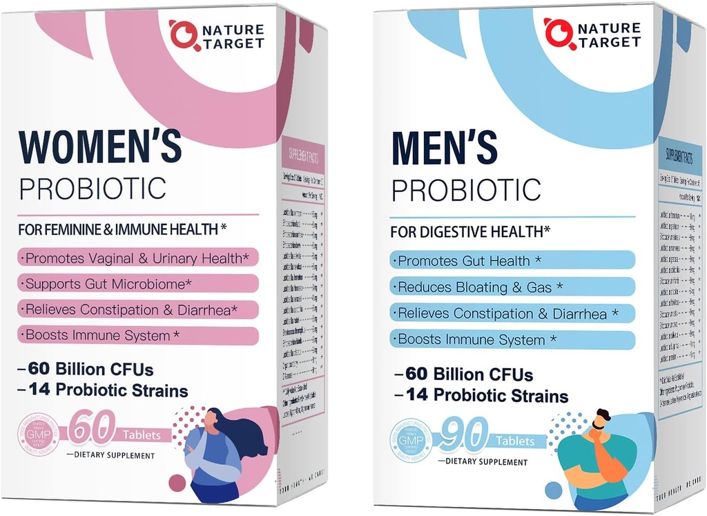 NATURE TARGET Probiotics for Women, probiotics for Men, probiotics for Digestive,Vaginal,Prostate Health