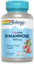 SOLARAY D-Mannose 1000mg CranActin Cranberry extract - D Mannose eta Cranberry osagarria C bitaminarekin - Urinary Tract Health - Vegan, 60 eguneko bermea