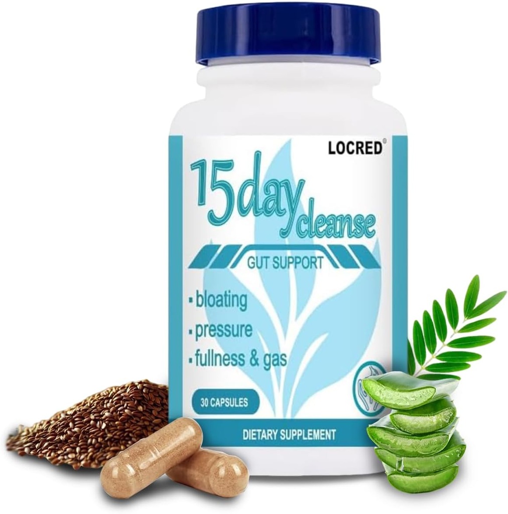 15 Day Cleanse Capsule,Colon Cleanse Detox and Gut Health for Women & Men,with with Senna, Cascara Sagrada & Psyllium Husk,30 Capsules