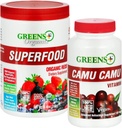 Greens+ 유기 빨강 Superfood 분말 위장 Dietary 400mg 비타민 C SuperFruit 보충교재 120의 캡슐, 100% 자연적인, 비타민 & 무기물, Vegan, Soy/Dairy/Gluten는 해방합니다