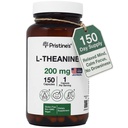 PRISTINE'S L Theanine 200mg Supplement Capsules - 3rd Party Tested Non GMO -150 Day Supply - Relaxation & Sleep Quality Support Capsules - Vegan, cGMP Facility & Gluten Free Glass Bottles