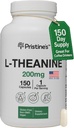 PRISTINE'S L Theanine Sleep Quality Support Amino Acid Supplement - 200MG 150 Day Supply - Relaxation & Mood Support Capsules - Vegan Non-GMO & Glutenvrij