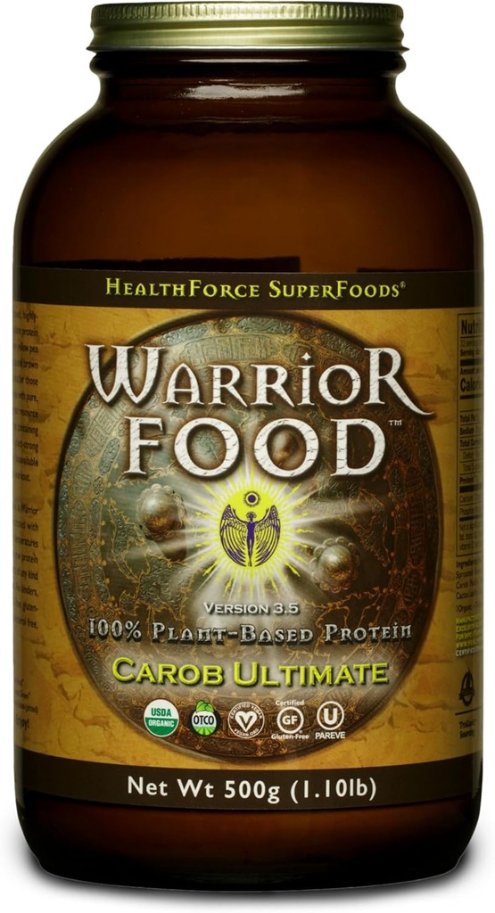 HEALTHFORCE SUPERFOODS Warrior Food Protien Powder - Carob Flavor - 500 грама