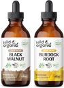 Wild & Organic Black Walnut Tincture 4 fl oz & Burdock Root Tincture 4
