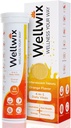 4-em-1 Vitais diários para bem-estar - Eletrólitos, Imunidade, Antioxidantes e Probióticos. Vitamina C 1000 mg, sódio 200 mg, potássio 100 mg, vitamina D3, B12 e More. Comprimidos efervescentes