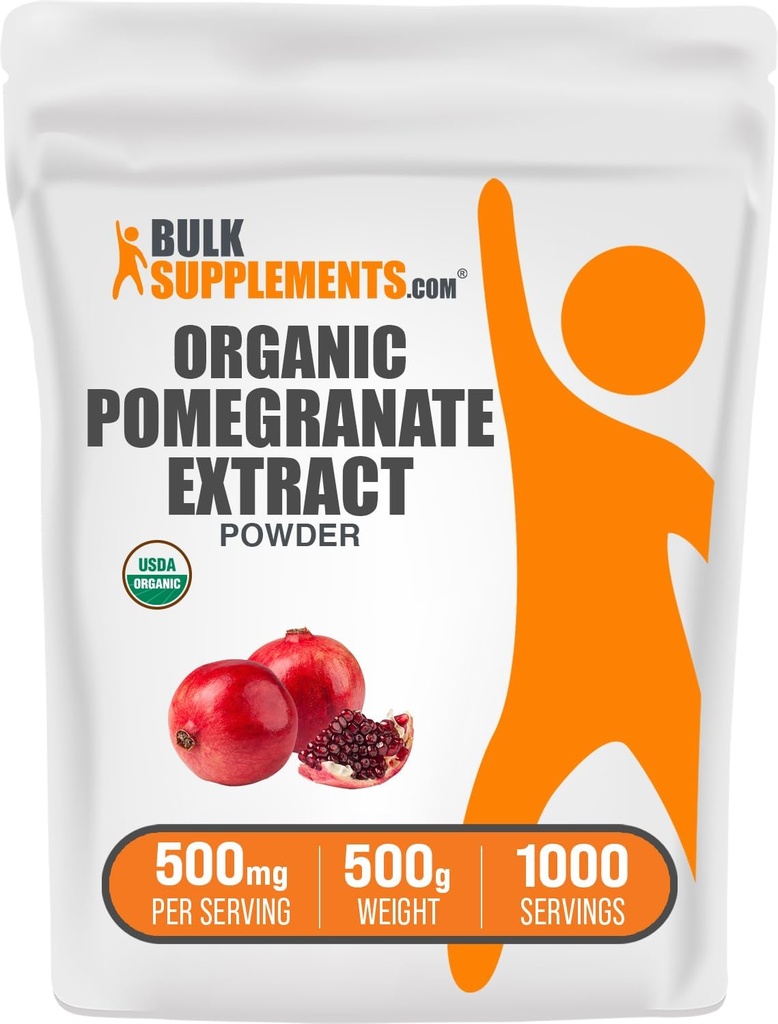 BulkSupplements.com Βιολογικό εκχύλισμα Ρόδι - Βιολογική σκόνη Ρόδι, συμπλήρωμα πολυφαινολών, συμπλήρωμα αντιοξειδωτικών - Χωρίς γλουτένη, 500mg ανά σερβίρισμα, 500g (1.1 lbs) (πακέτο των 1)