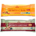 Infinity Greens Bundle, 1 Box Green Superfood Bars (12 Pack), 1 Box Organic Vitamin C Snack Bars (12 Pack)