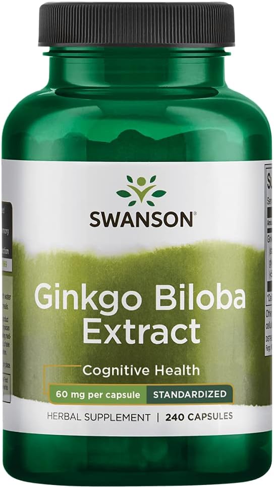 Swanson Ginkgo Biloba Extract 24% 60 Milligram 240 Capsules