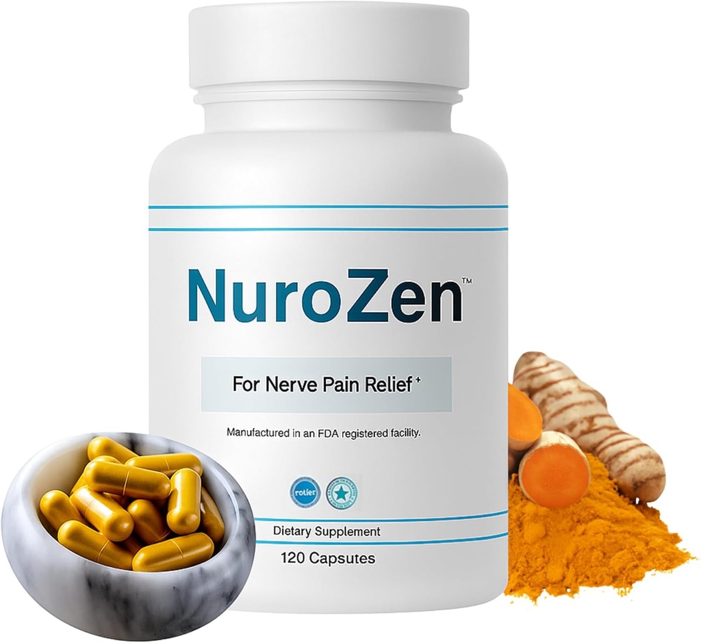 Nerve Support Supplement – Alpha Lipoic Acid, B1, B6, B12, Pureblend of HSH, Turmeric – Fórmula avançada de suporte de neuropatia para a saúde do nervo, Tingling & alívio de desconforto – 120 cápsulas