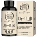 Joy-Filled Mood Support Supplement - 7 Herb Complex + St. Johns Wort | Stress Relief – Helps Calm The Mind & Body | 100% Plant-Based Happy Pills, Ashwagandha, Rhodiola Rosea | Adaptogens, 60 Ct