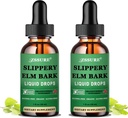 (2 Pack) Slippery Elm Bark Liquid Drops, Pure Organic Slippery Elm Extract 1000mg for Digetical Gut Health, Liquid Slippery Elm Tincture Herbal Supplemen, Vegan, Alkohol Bebas, Non-GMO, Gluten Free