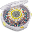 LiveFine Bluetooth Automatic Pill Dispenser, 28-dagen capaciteit, geluid & licht waarschuwingen, sleutel vergrendelen, LCD en gemakkelijk instellen op de LiveFine App voor