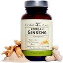 Herbal Roots Panax Ginseng  Korean Organisk koreansk Ginseng Root Powder | 1000 mg | Høye Ginsenosider for energi og ytelse | 60 Vegan Kapsler