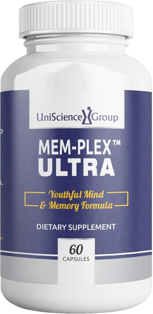 Mem-Plex Ultra, Natural Memory Support Supplement con Phosphatidyl Serine, Bacopa Monniera Extract and Neurofactor Whole Coffee Fruit Extract, 60 Capsule