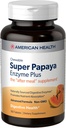 American Health Super Papajos fermentas Plus - 180 Kramtomosios tabletės - After- Meal papildas - Ne GMO - 60 Paslaugos