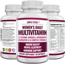 Multivitamina per le donne, 37 Multi Vitamine con Minerali, Vitamine A C D E, Biotina, B12, Folate, Zinco, Magnesio, Calcio, Tè verde per capelli, Pelle, Unghie, Energia, Immune & Hormone Support, 60 Capsule